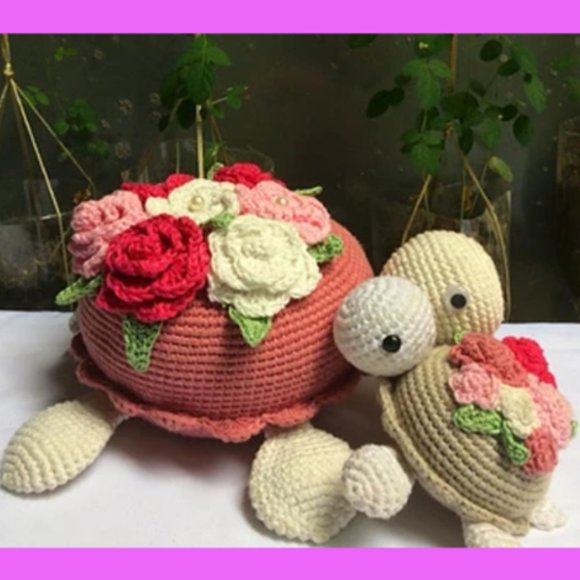 Turtle memory game Turtle flowers mama turtle and babies crochet pattern PDF - Picture 1 of 2